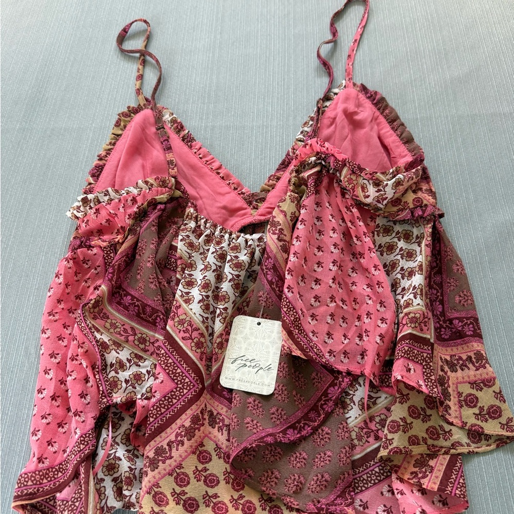 NWT Free People Alix Printed Tank in Confetti Combo Size Medium - Picture 7 of 7